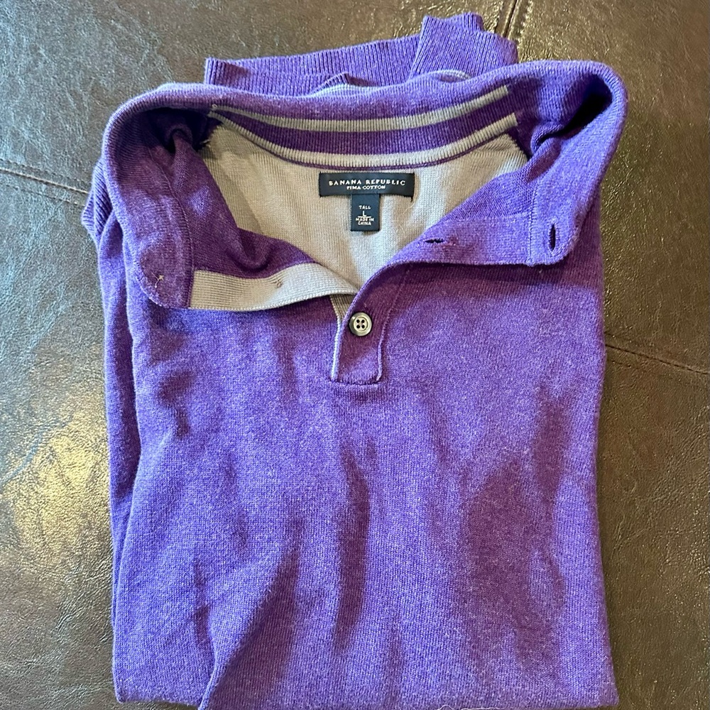 Banana Republic Purple Men's Pima Cotton Shirt: Large